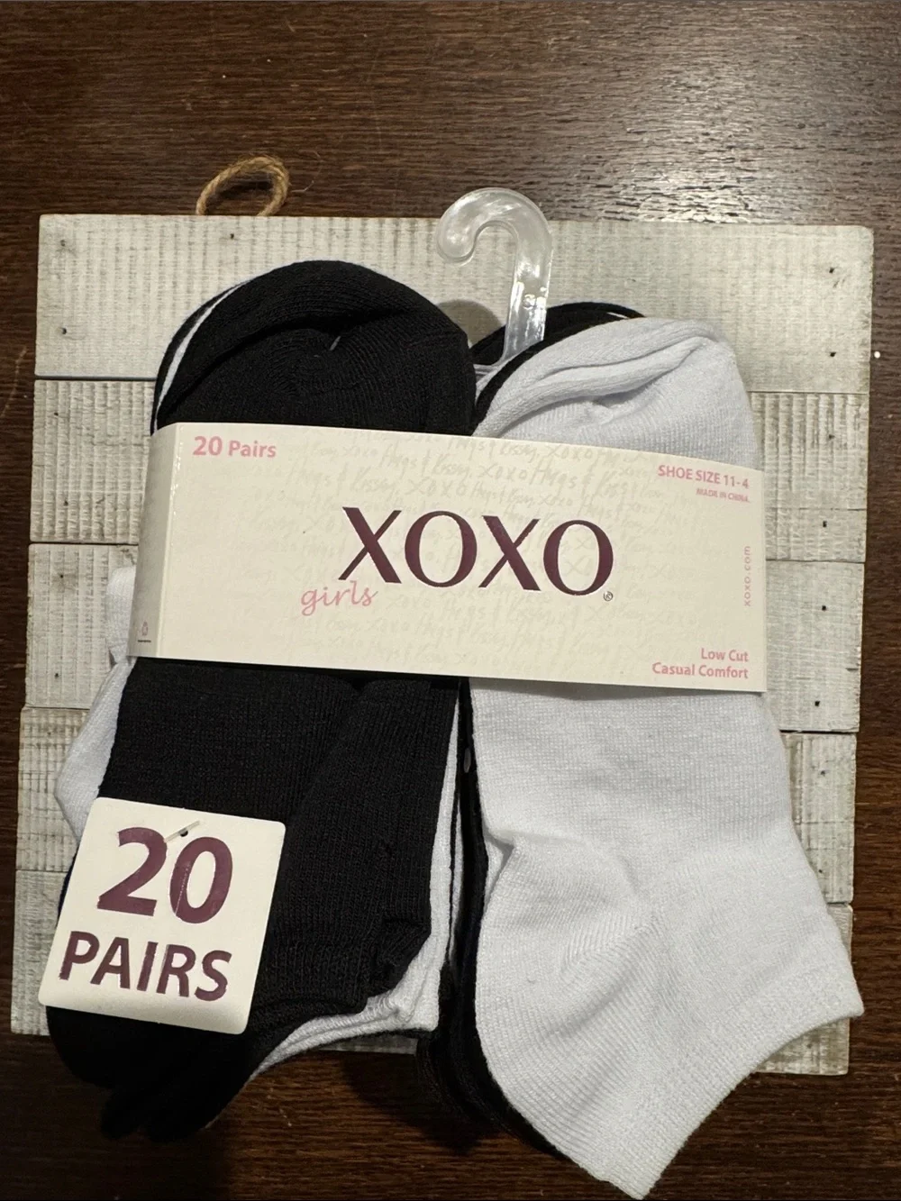 NWT XOXO Kids 20 Pairs Black and White Low Cut Socks